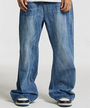 워싱 세미부츠컷 데님 (블루)