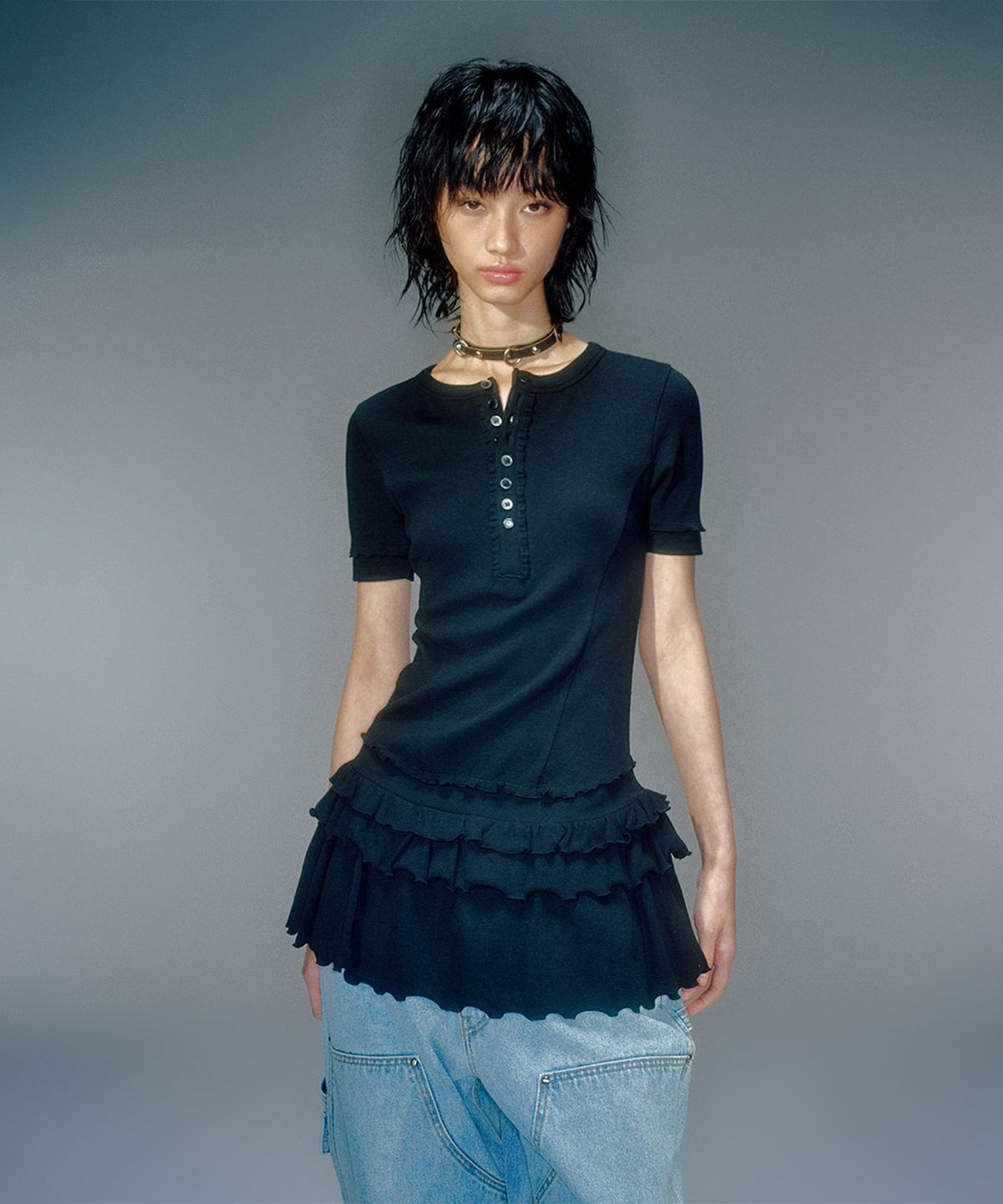 베이컨트 아카이브(VACANT ARCHIVE) PONIA PRILL LAYERED ONEPIECE (3COLOR)