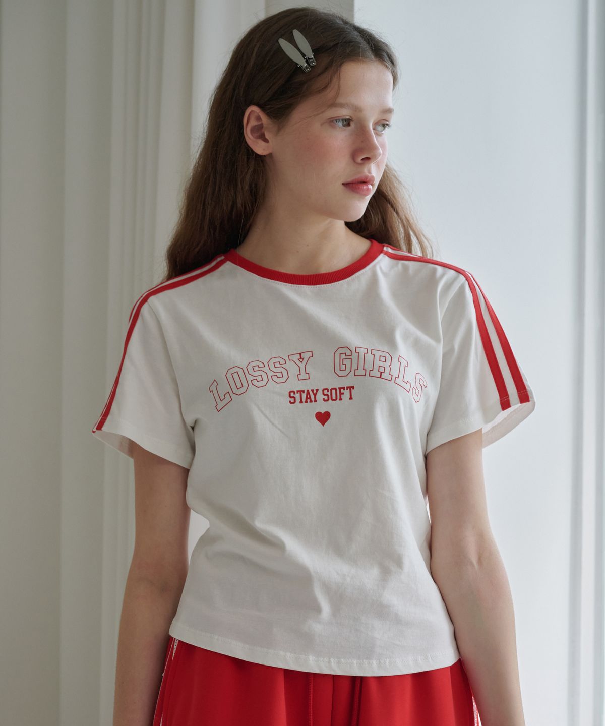 로시로우(LOSSYROW) Lossy Girls Line T-Shirt Red