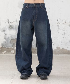 아크 커브드 데님 팬츠 [다크 블루]