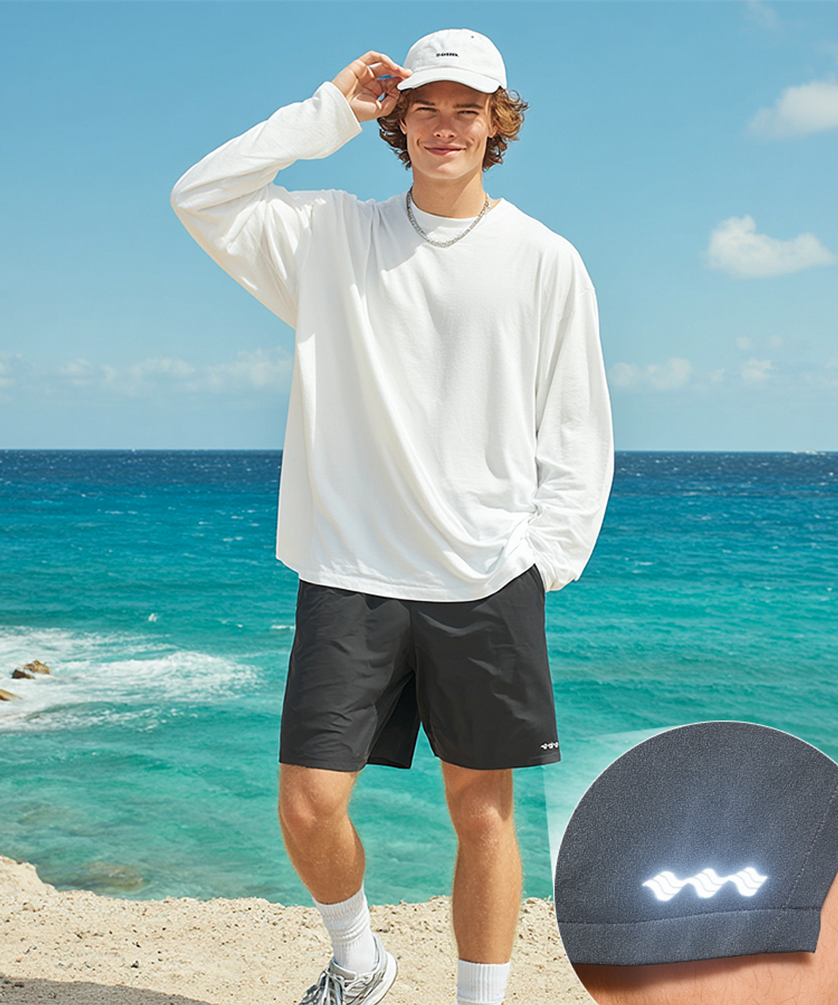 웨이브웨어(WAVEWEAR) 핏과 쿨링 둘다 잡은 하이클로 스플래시 아쿠아 쇼츠 SF1