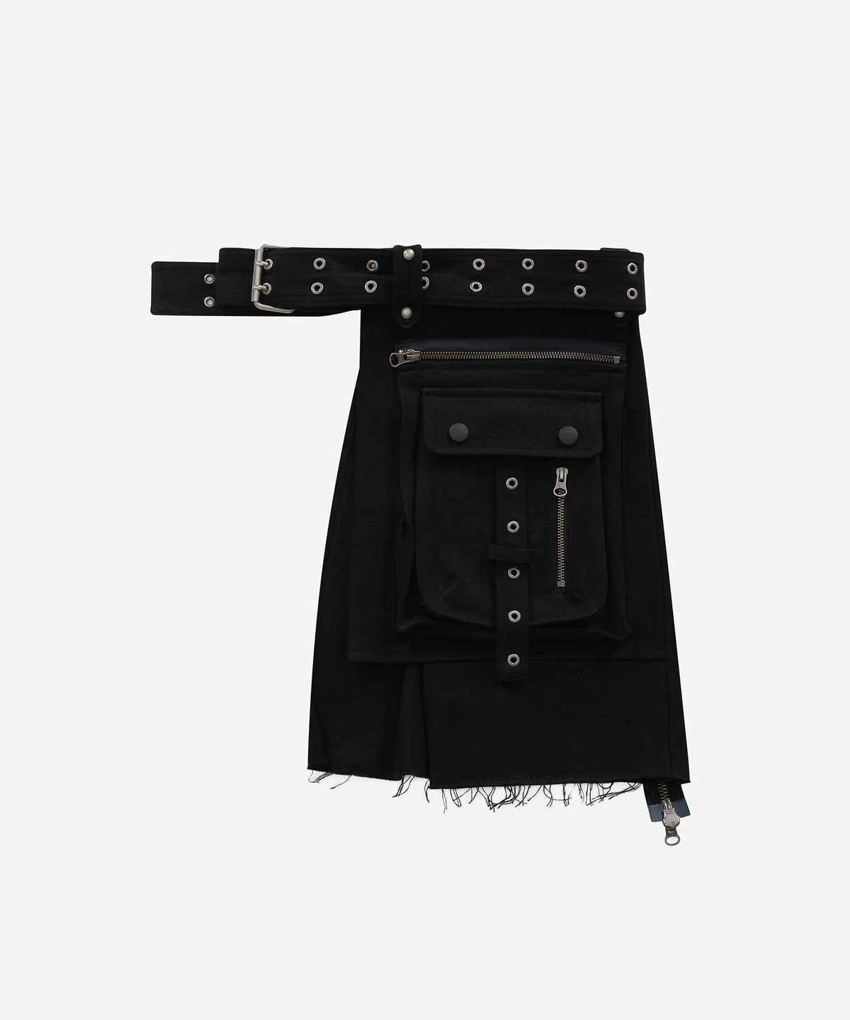 베이컨트 아카이브(VACANT ARCHIVE) BAJESS LAYERED SKIRT BELT BLACK