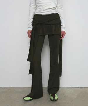 STRAP SKIRT PANTS_KHAKI