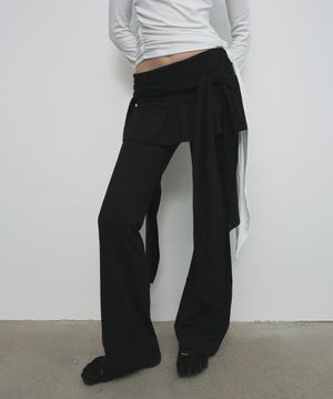 STRAP SKIRT PANTS_BLACK