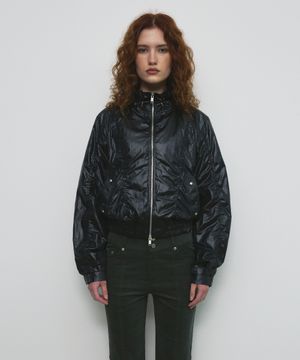 NYLON TWO WAY JUMPER_BLACK