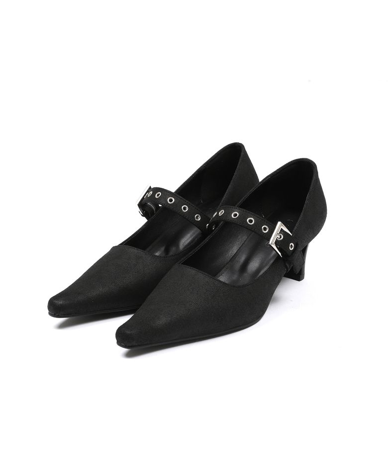[구효민 PICK] EYELET STILETTO HEELS_BLACK
