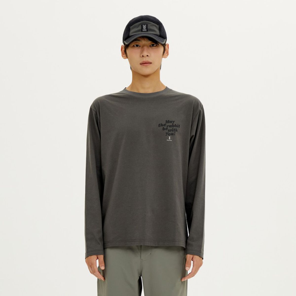 디오디(DOD) 레터링 제나두 긴팔 티셔츠(D.CHARCOAL GREY)