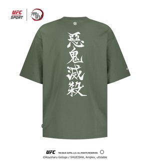 UFC SPORT｜귀멸의 칼날 악귀멸살 릴렉스핏 반팔 티셔츠 라이트카키 U2SSW2380LK