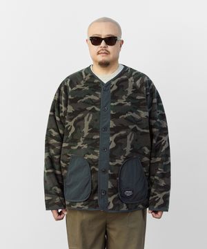 [빅사이즈]캠프 나일론 패치 플리스 가디건