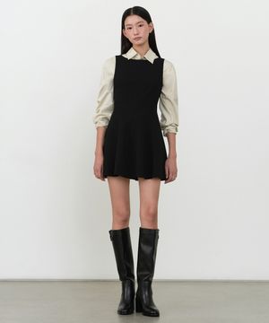 우먼즈 플레어 미니 드레스 [블랙]