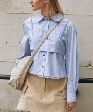 Mer Bustier Shirt Blue