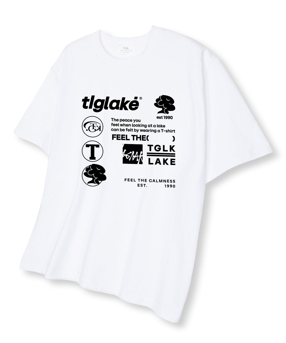 티글레이크(TI.GLAKE) 엘레먼트 오버핏 반팔 티셔츠 화이트