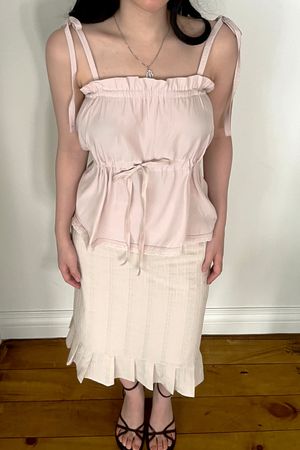 LOVELY RIBBON SLEEVELESS-PINK