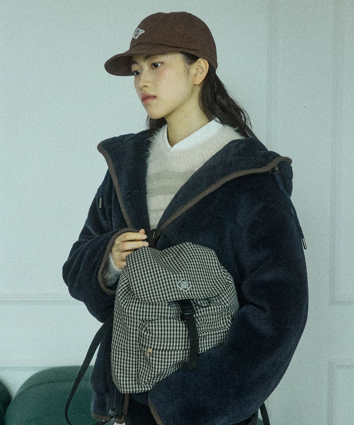 꼬모니노즈(COMONINOZ) [CN]FW CHECK STRING MINI BACKPACK [2 COLOR]
