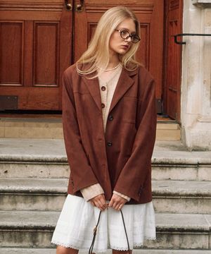 French Suede Jacket Brown