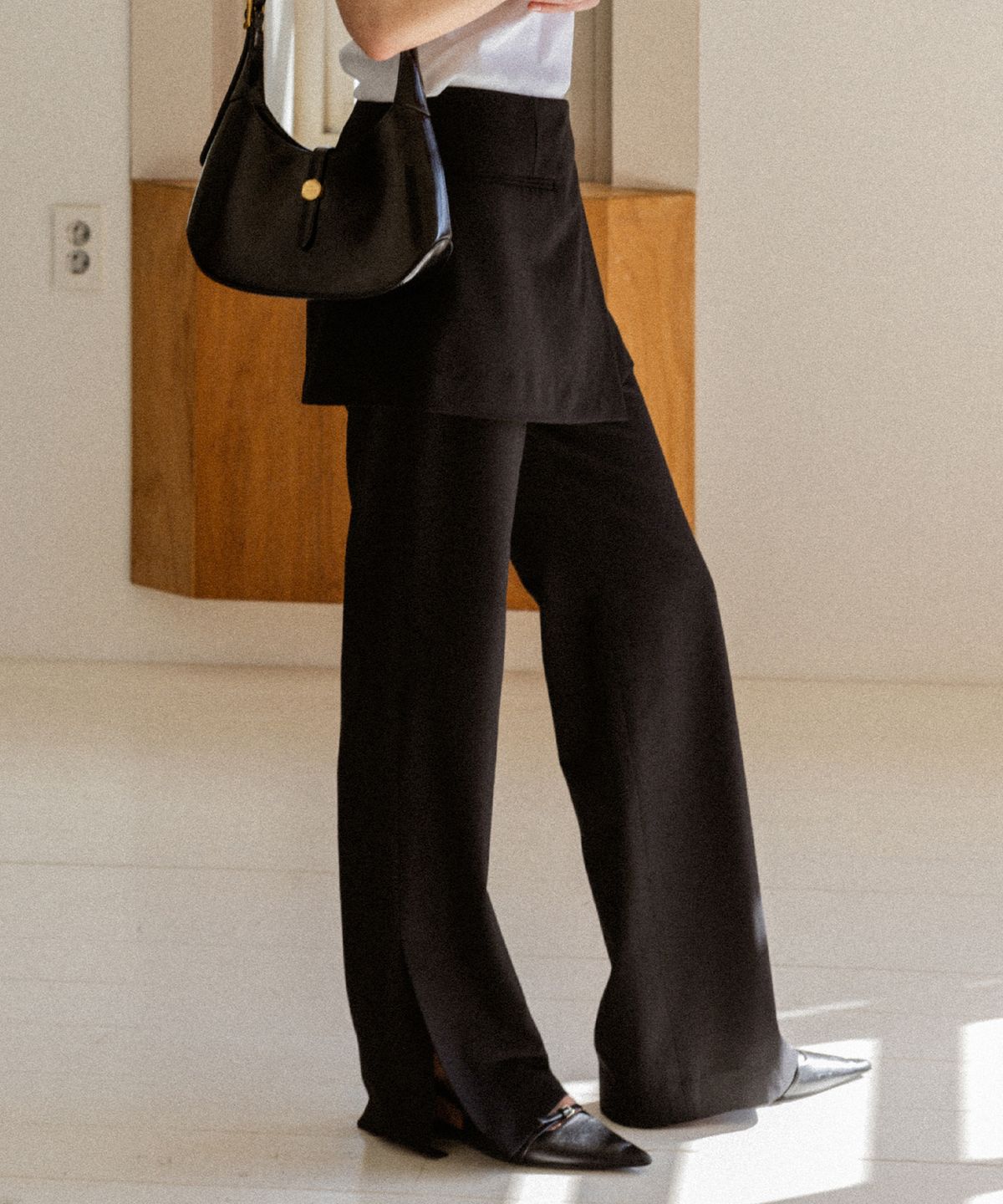 르메메(LEMEME) Martin Layered Pants Black