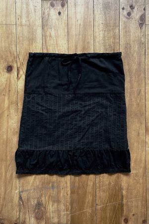 COTTON VEIL SKIRT-BLACK