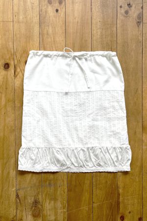 COTTON VEIL SKIRT-WHITE