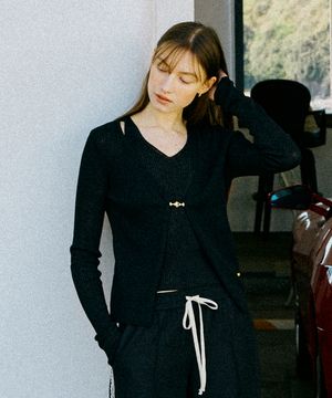 Marie Sheer Cardigan Black