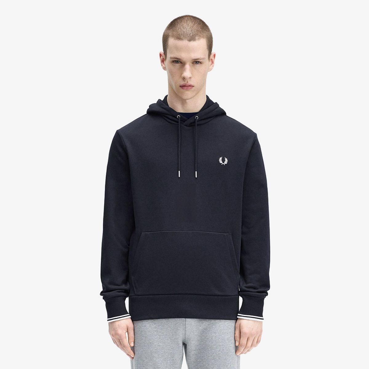 프레드페리(FRED PERRY) [Baseline] 팁 후드 스웻셔츠 - 네이비 M2643-248
