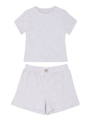 Light ash gray short set