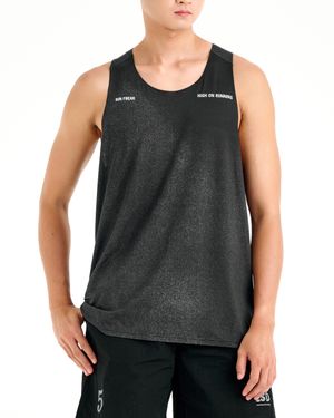 Mens Run Freak Singlet Black