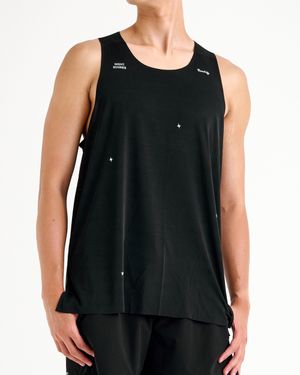 Mens Run The Night Singlet Black