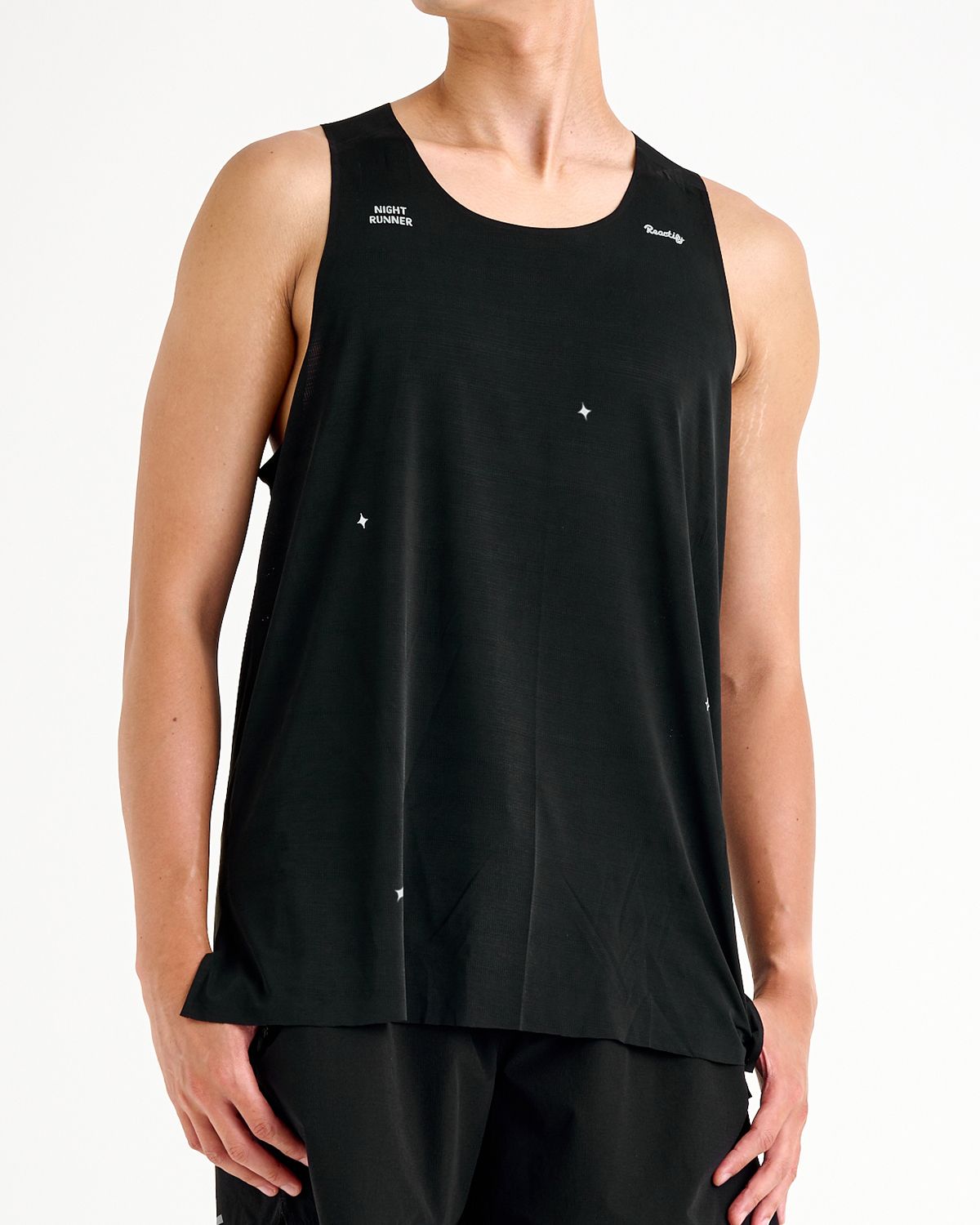 리액티파이(REACTIFY) Mens Run The Night Singlet Black