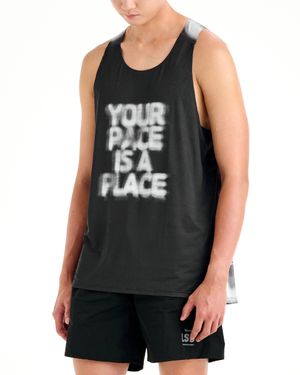 Mens Your Pace Singlet Black