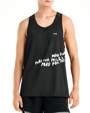 Mens Mad for Miles Singlet Black