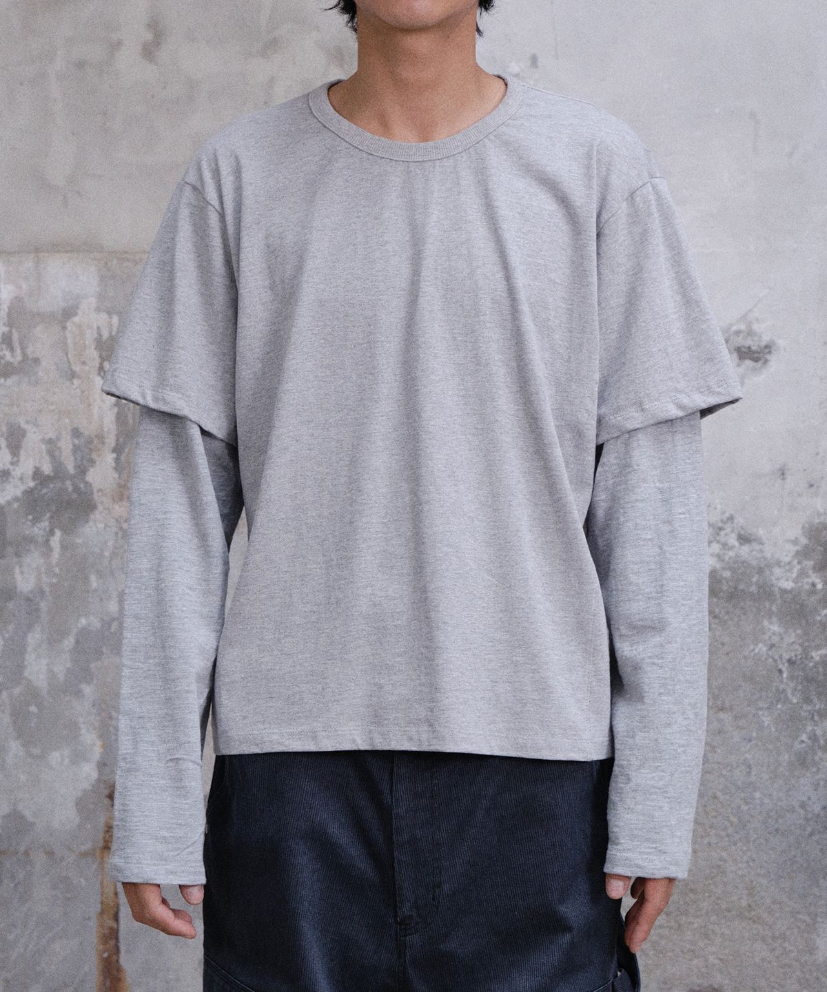 다이브인(DIVEIN) LAYER LONG SLEEVE (MELANGE GRAY)