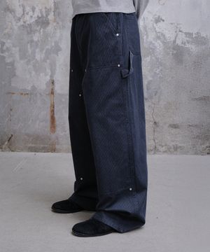 WASHED DOUBLE KNEE CARPENTER PANTS (CHARCOAL)