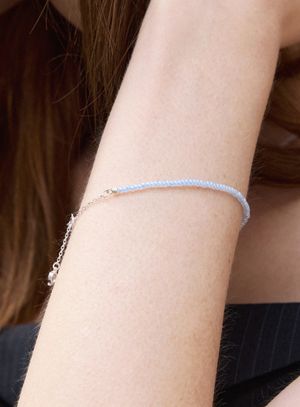 [실버925] 블루 시엘로 비즈 팔찌