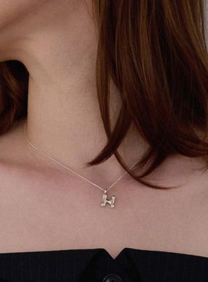 [실버925] 버블 레터 이니셜 목걸이