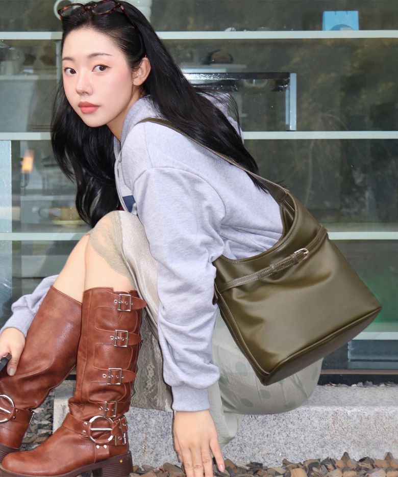 벨티드 베이직 버킷백