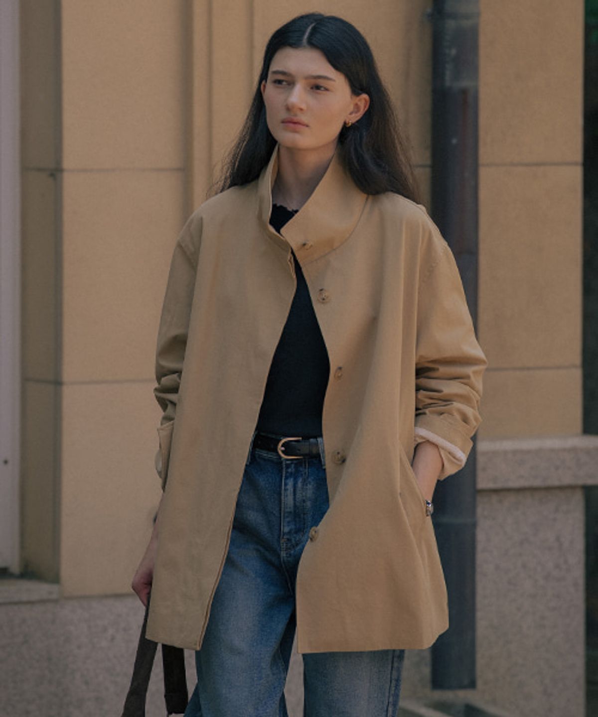 틸아이다이(TILL I DIE) High neck trench coat TIFA01CT02_Beige