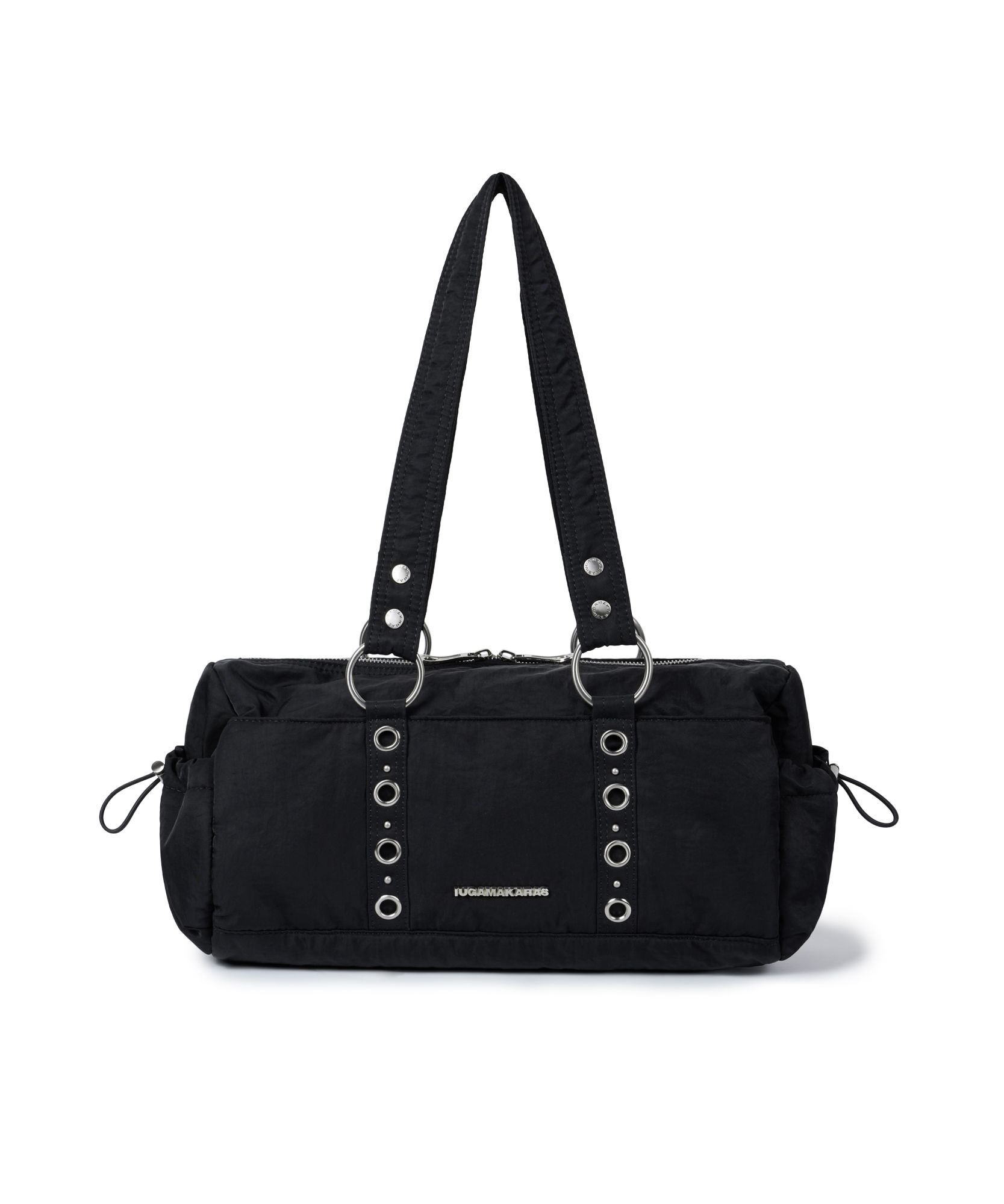 MUSINSA | IUGAMAKARAS Nylon Eyelet Duffle Bag (Black)
