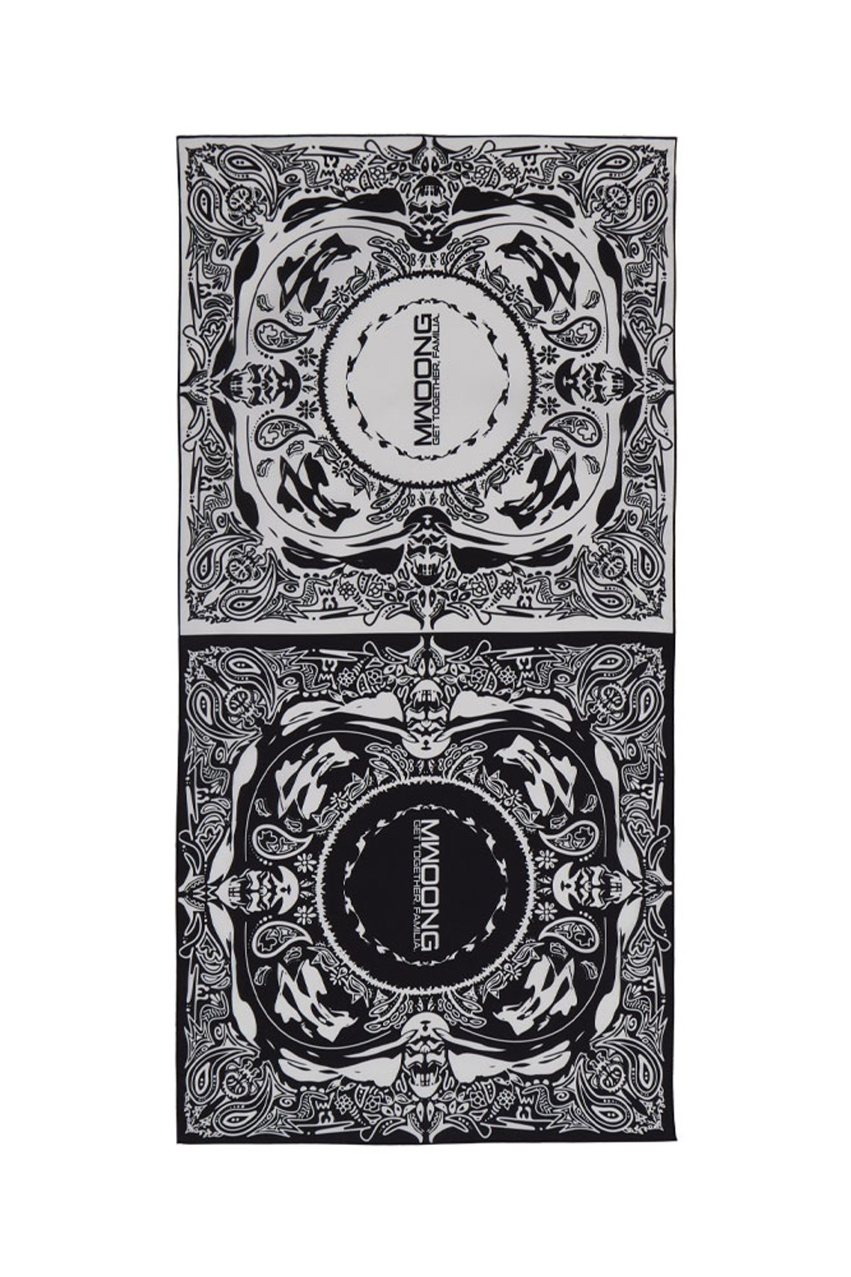 뭉(MWOONG) Double Bandana Silk Scarf(black white)