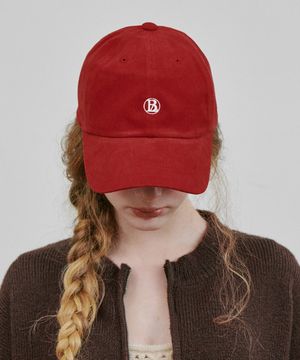 스몰 B 로고 볼캡 와인