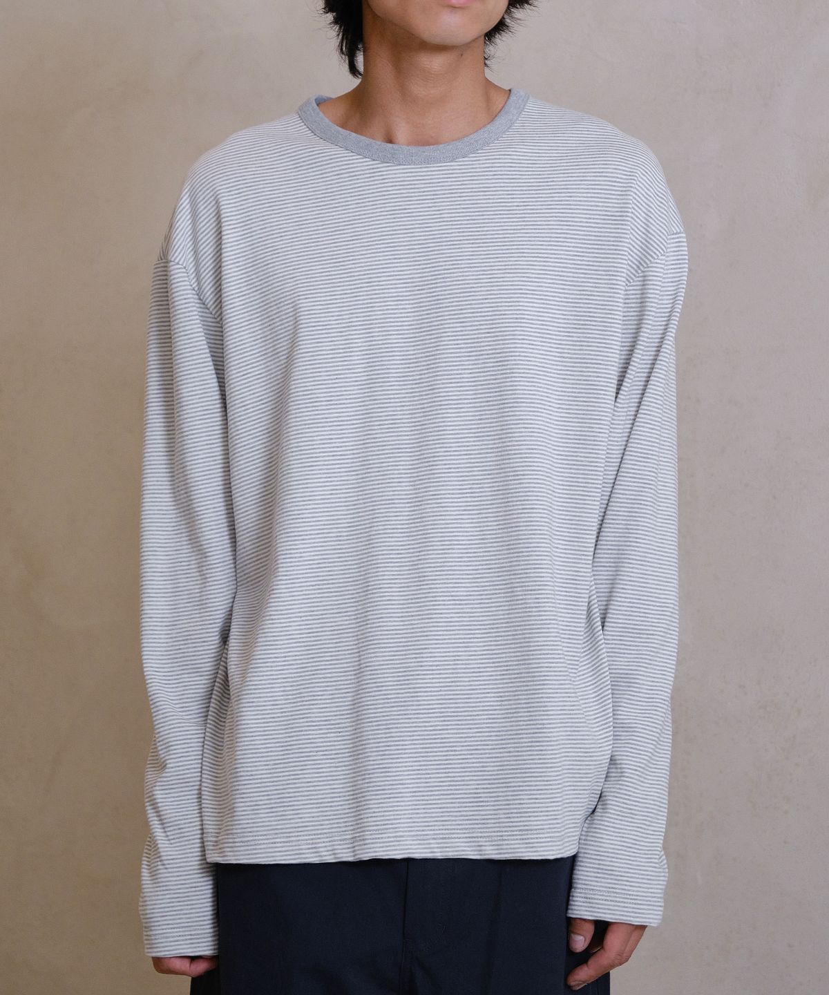 다이브인(DIVEIN) UNIFORM STRIPE LONG SLEEVE (MELANGE/GRAY)