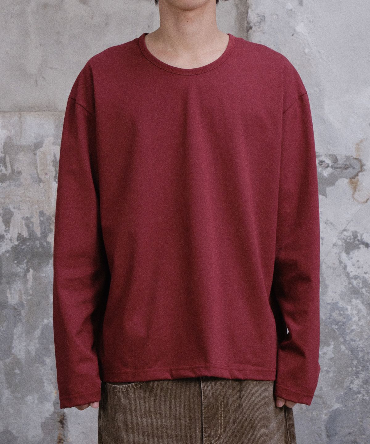 다이브인(DIVEIN) UNIFORM U NECK LONG SLEEVE (BURGUNDY)