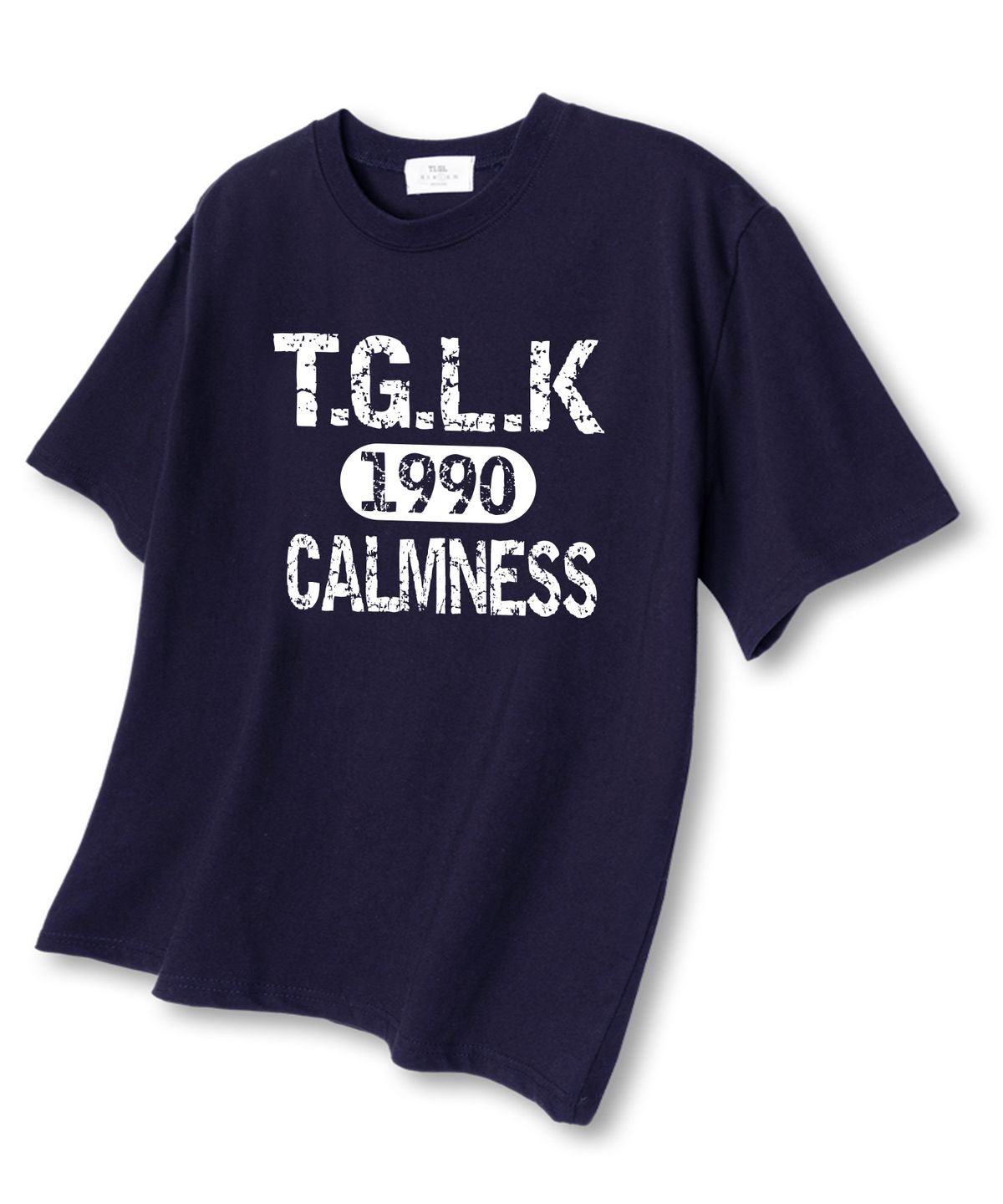 티글레이크(TI.GLAKE) 크랙TGLK 오버핏 반팔 티셔츠 네이비