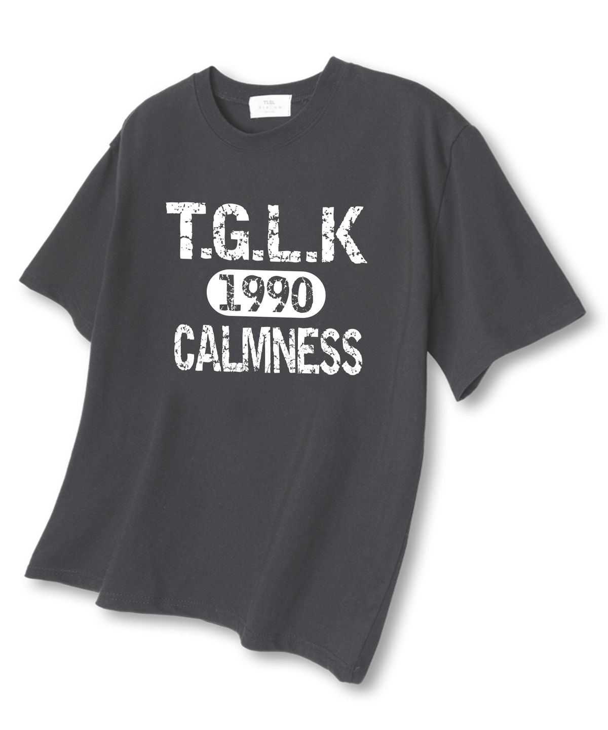 티글레이크(TI.GLAKE) 크랙TGLK 오버핏 반팔 티셔츠 다크그레이