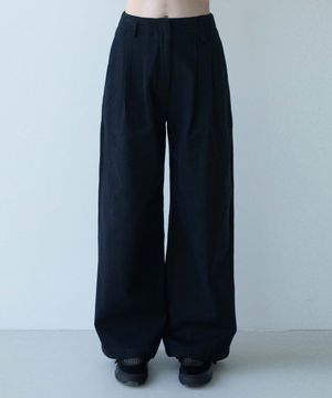two-tuck W/S chino pants - black cachion