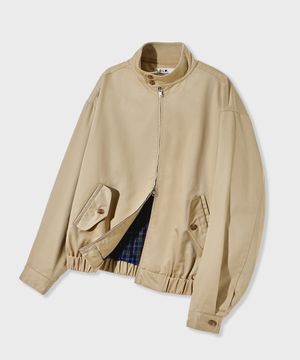 코튼 헤링턴 자켓 베이지