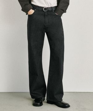논페이드 플레어 데님 팬츠 블랙
