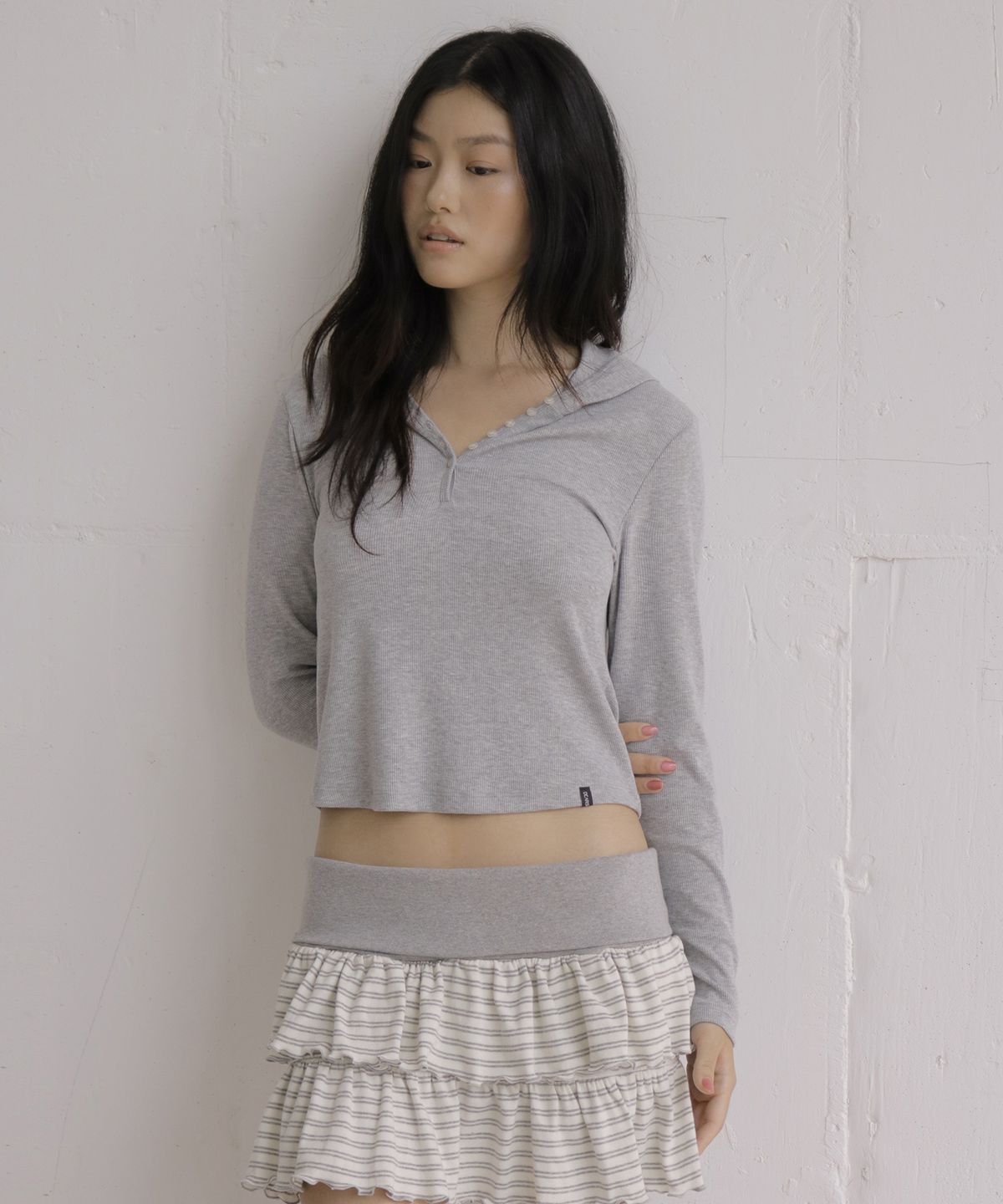 디어스토커(DEARSTALKER) D. BASIC RIBBED HOOD LONG TEE - 3 COLOR