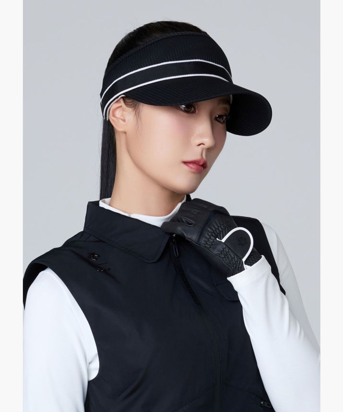 데상트 골프(DESCENTE GOLF) 여성 밴딩 리본 선바이저 (DQ32WFSV82)