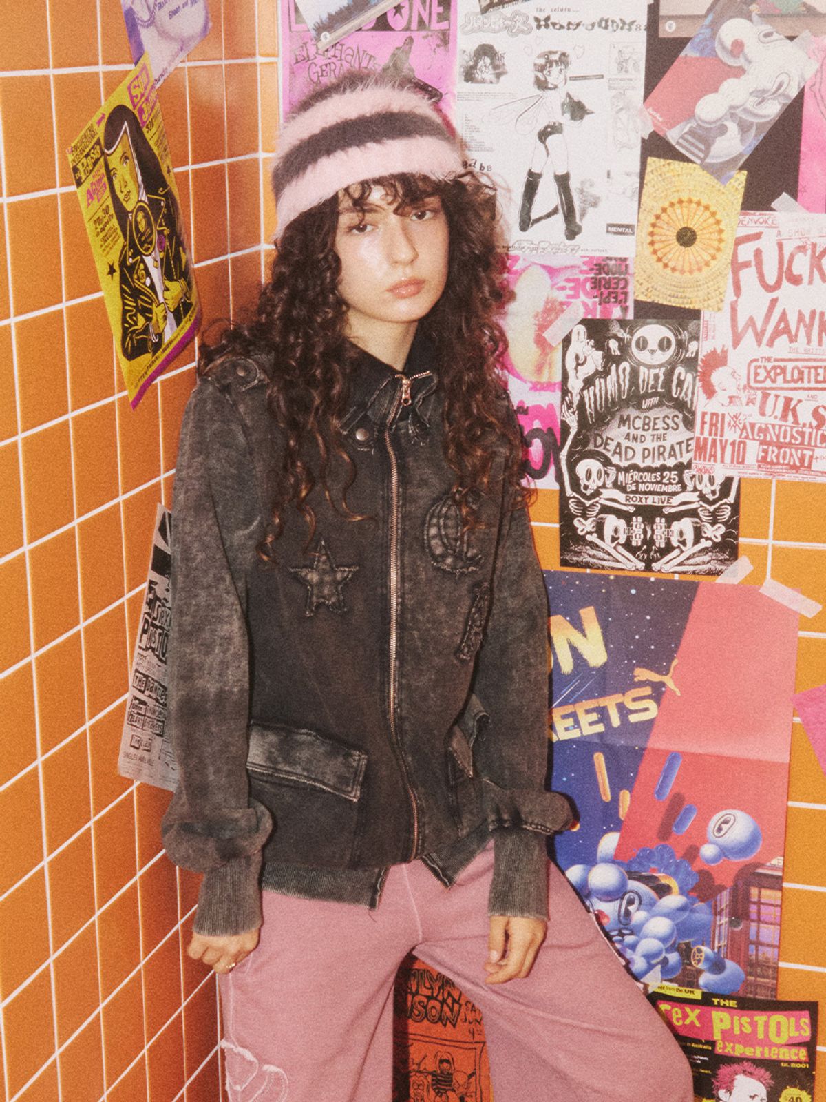 에즈이프 캘리(ASIF CALIE) VINTAGE WASHING ZIP-UP DRESS BLACK