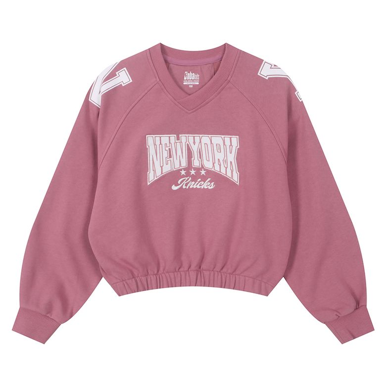 NYK 팀 크롭 오버핏 맨투맨(K253TS650P) 핑크